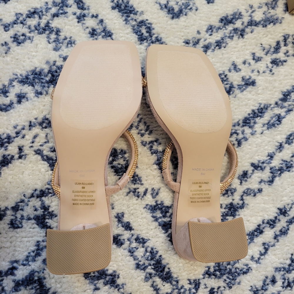 NWT Steve Madden Lilah Blush sparkle heeled sandal - Picture 8 of 10
